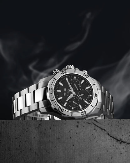 Britime Equinox Men Automatic Black Dial Multi-Function Stainless steel Watch 562-M10401