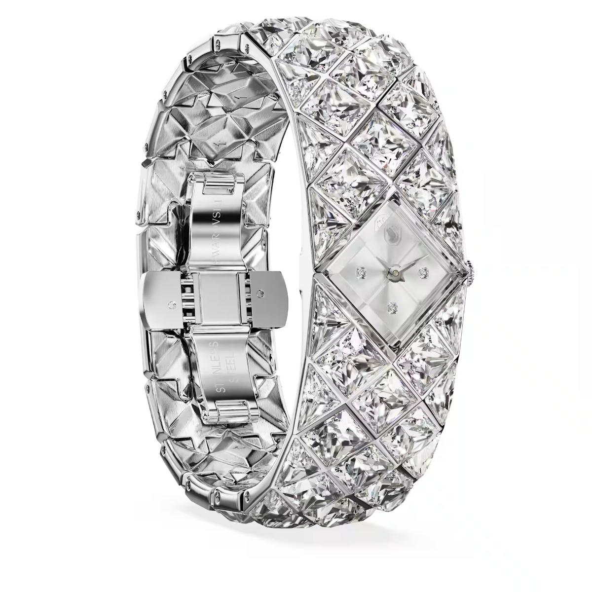 Crystal bracelet with diamond-like stones on a white background