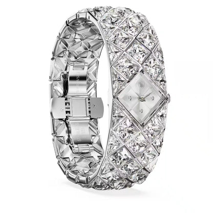 Crystal bracelet with diamond-like stones on a white background