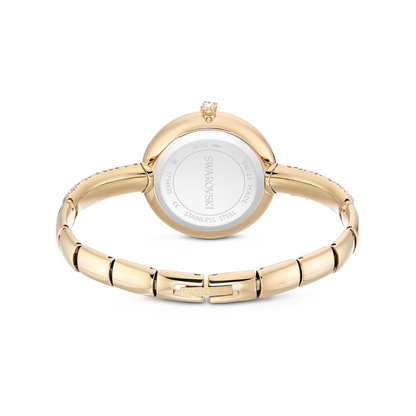 Gold bracelet watch on a white background