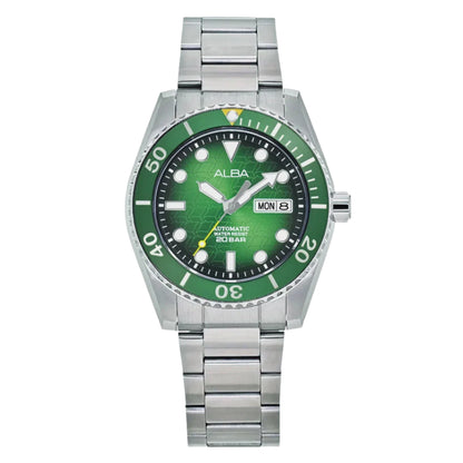 ALBA Green Dial with White Metal Strap Automatic Men's Watch - AL4437X1