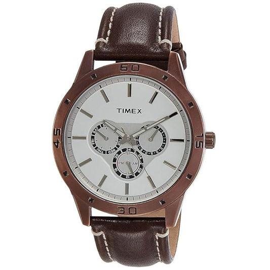 Timex Fashion Men's Quartz Analog Silver Dial Round Multifunction Watch -TW000U916