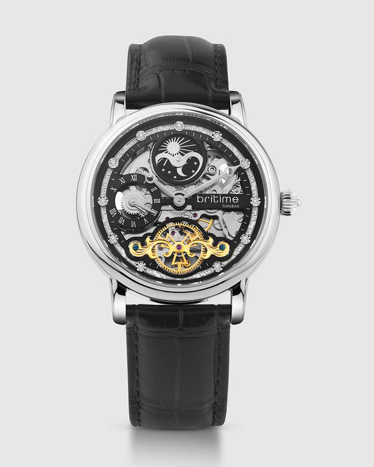 Britime Crist Automatic Black Dial Multifunction Men Watch 641-L10406