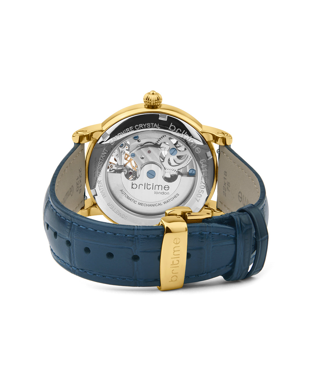 Britime Crist Blue Dial Leather Bracelet Style Straps Analogue Automatic Watch 641-L20507