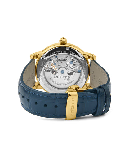 Britime Crist Blue Dial Leather Bracelet Style Straps Analogue Automatic Watch 641-L20507