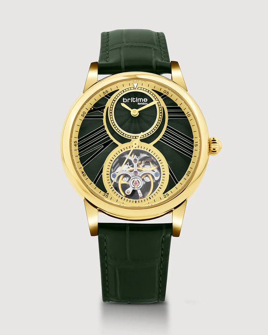 Britime Eclipse Green Dial Leather Straps Analogue Automatic Watch 675-L31412