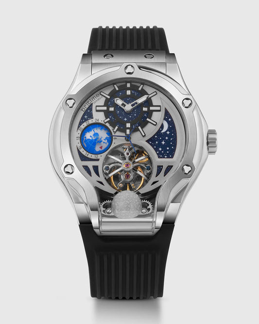 Britime Asteroid Silver Dial Multifunction Silicon Automatic  Men's Watch - 777-P10306