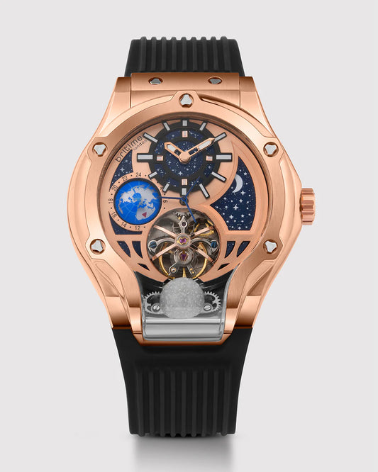 Britime Asteroid Rose Gold Dial Multifunction Silicon Automatic  Men's Watch - 777-P30706