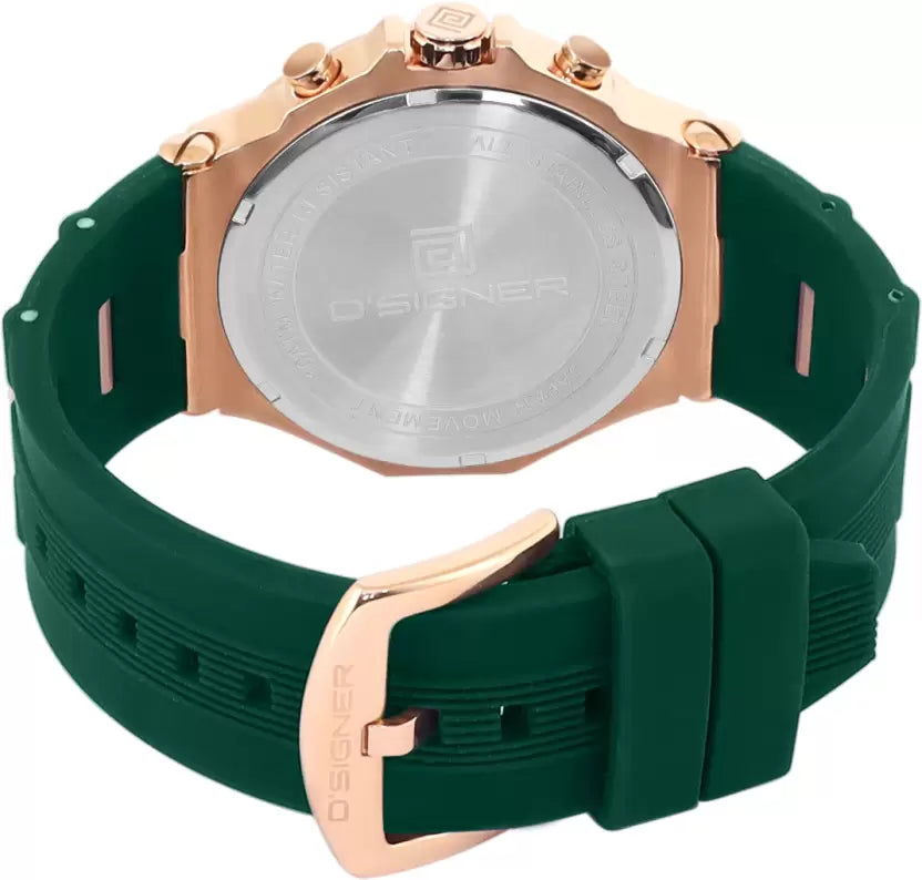 D'SIGNER 820RGFS.16G | Green Dial Rose Gold Case Analog Watch (Men)