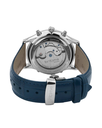 Britime Celestial Blue Dial With Leather Strep Multifunction Automatic Men's Watch - 867-L10507