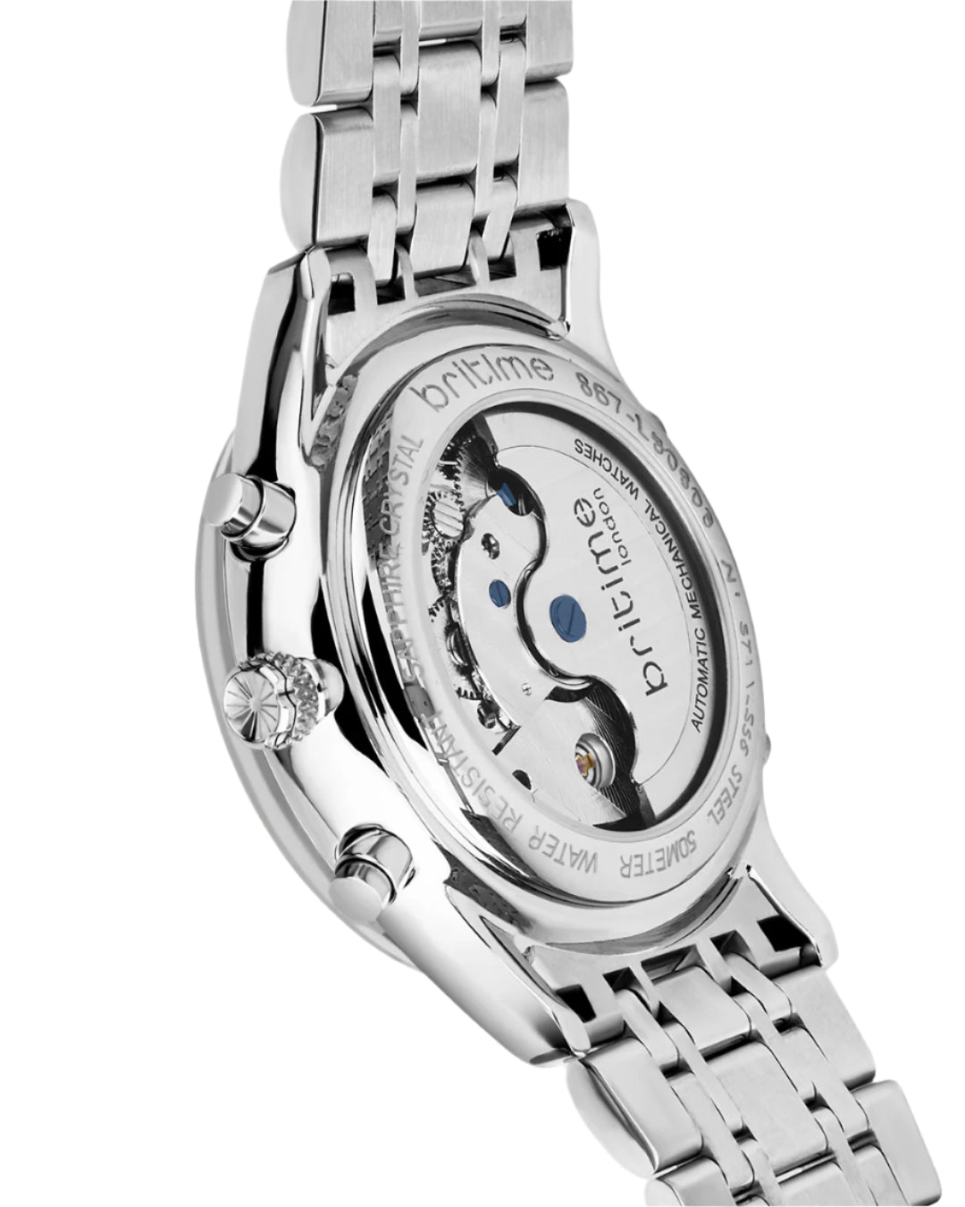 Britime Celestial Silver Dial Multifunction Stainless steel Automatic  Men's Watch - 867-M10301