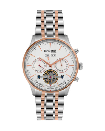 Britime Celestial Silver Dial Multifunction Stainless steel Automatic Men's Watch - 867-M30305