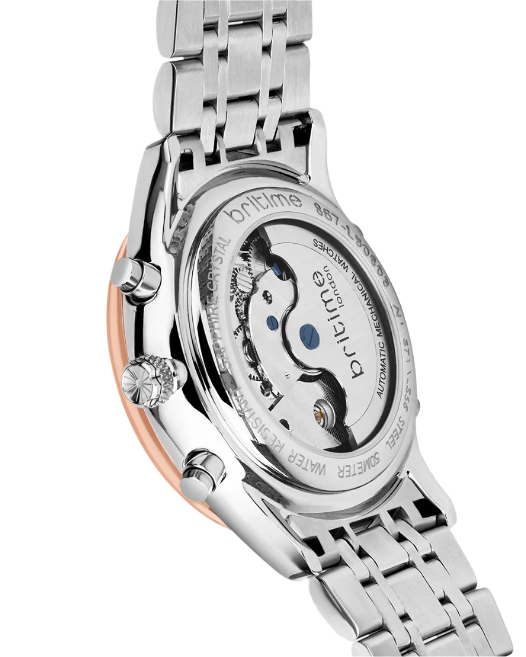 Britime Celestial Silver Dial Multifunction Stainless steel Automatic Men's Watch - 867-M30305