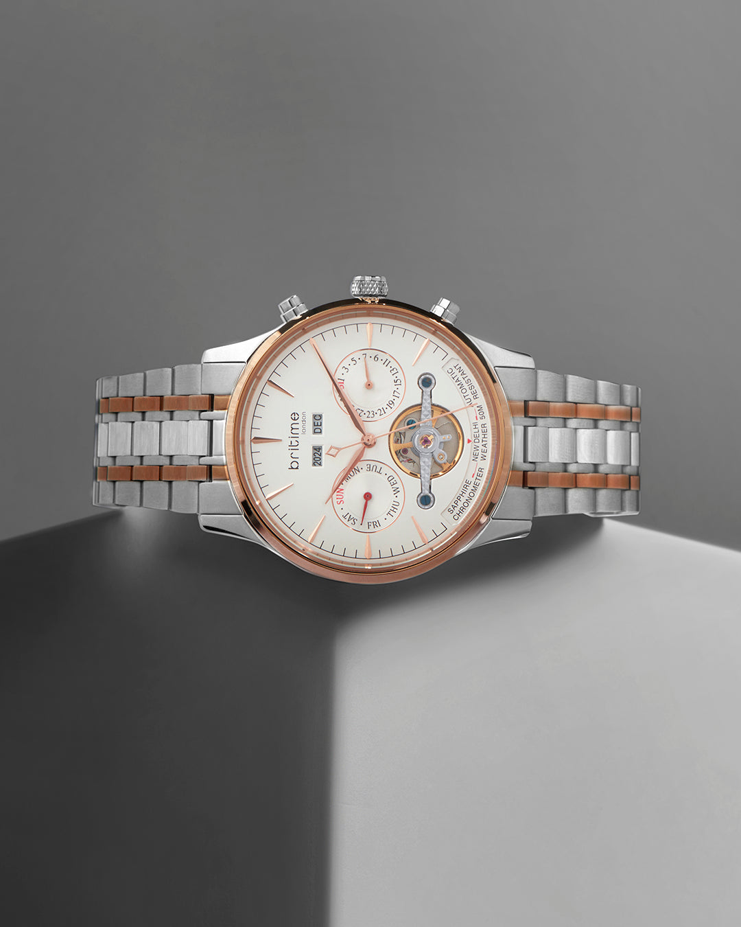 Britime Celestial Silver Dial Multifunction Stainless steel Automatic Men's Watch - 867-M30305