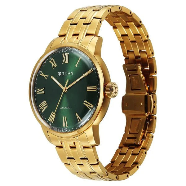 Titan Green Dial With Roman Number Automatic Astrological Watch - 90110YM02