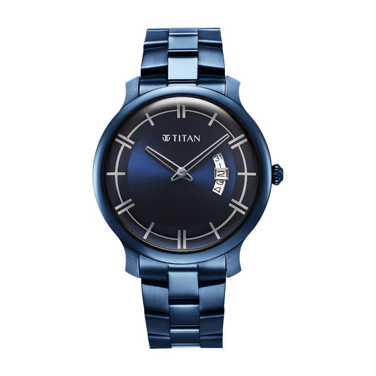 Titan Classic Distincta Blue Dial Analog with Date watch for Men 90170QM01