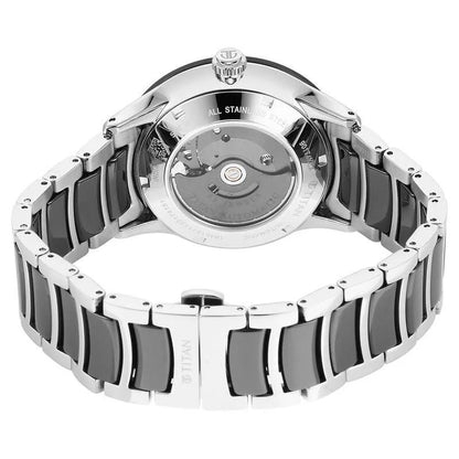 Titan Ceramic Fusion Automatic Black Dial Silver Dual-Tone Men Watch 90174KD01