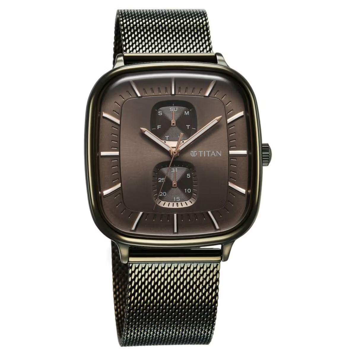Titan Avant Garde Quartz Multifunction Brown Dial Men Watch 90178QM02