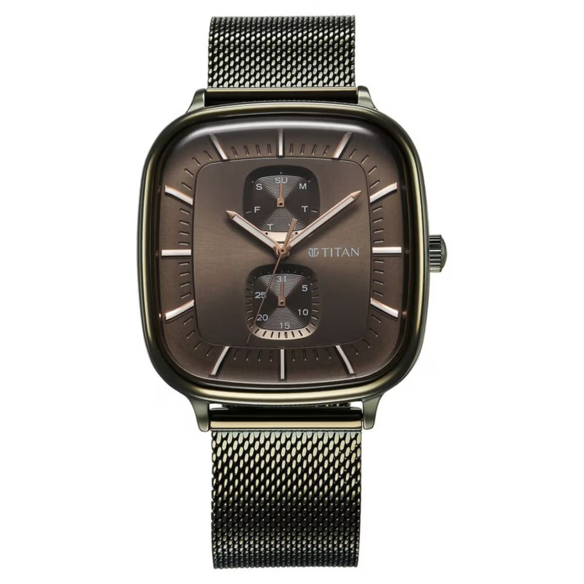 Titan Avant Garde Quartz Multifunction Brown Dial Men Watch 90178QM02