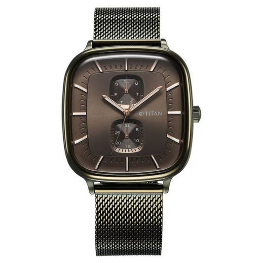 Titan Avant Garde Quartz Multifunction Brown Dial Men Watch 90178QM02