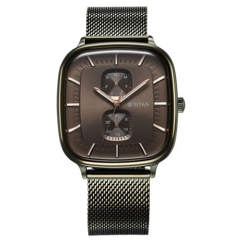 Titan Avant Garde Quartz Multifunction Brown Dial Men Watch 90178QM02 - Buy Now at Sai Creations Watches