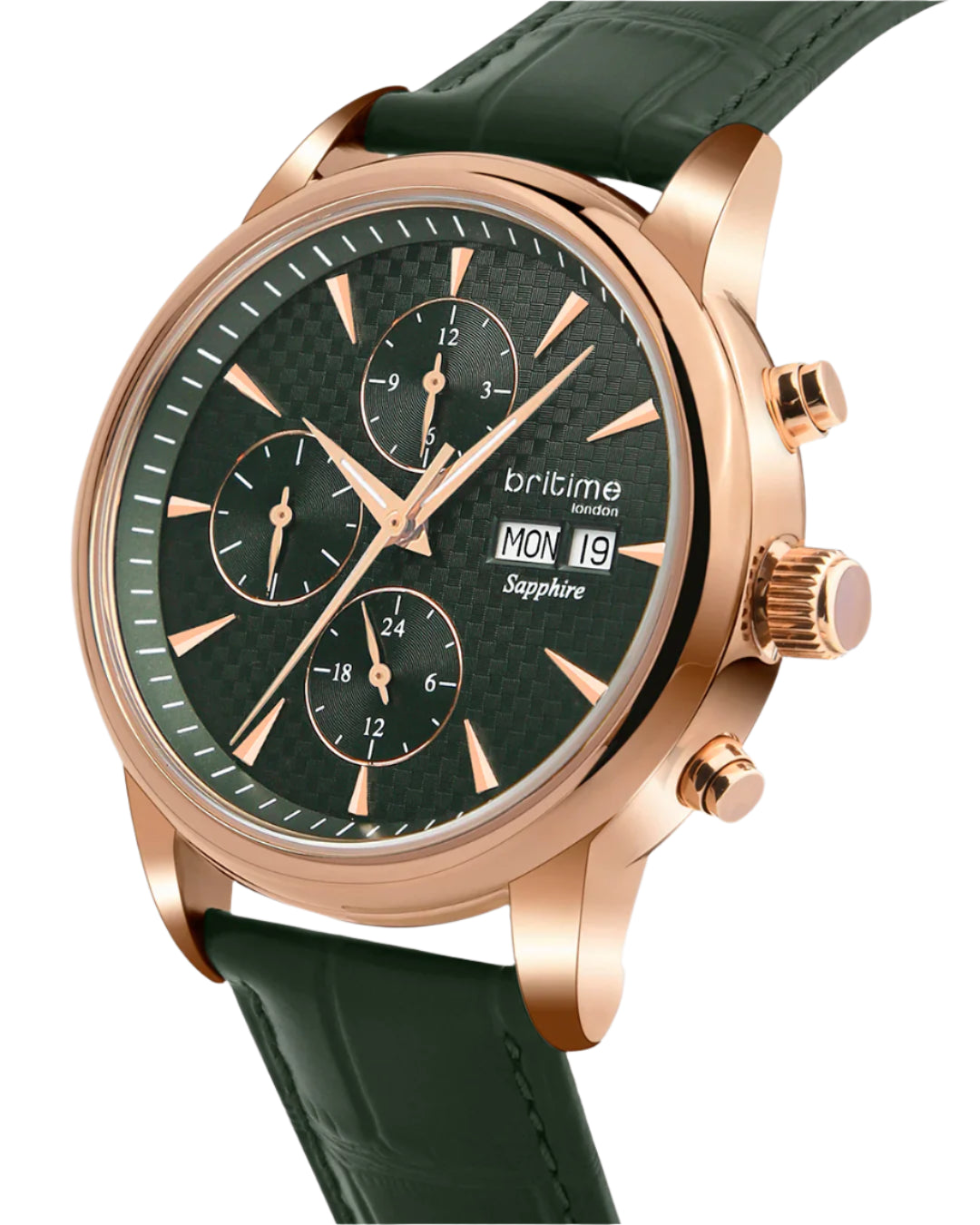 Britime Britime Magna Men Automatic Green Dial Multifunction Watch 928-L31412 ...