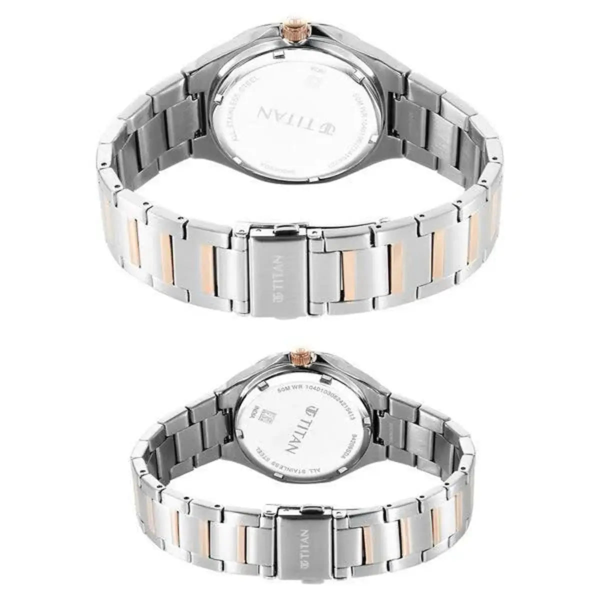 Titan Bandhan Quartz Analog Sun-Moon Silver Dial Two Tone Couple Watch 9400994209KM01