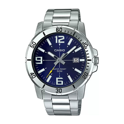 Casio ENTICER MEN MTP-VD01D-2BVUDF Blue Dial Watch - A1363 - Buy Now at Sai Creations Watches