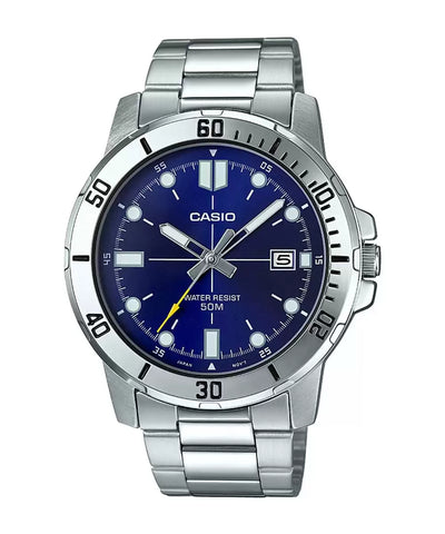 Casio ENTICER MEN MTP-VD01D-2EVUDF Blue Dial Watch - A1364 - Buy Now at Sai Creations Watches