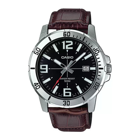 Casio ENTICER MEN MTP-VD01L-1BVUDF Black Dial Watch - A1370 - Buy Now at Sai Creations Watches