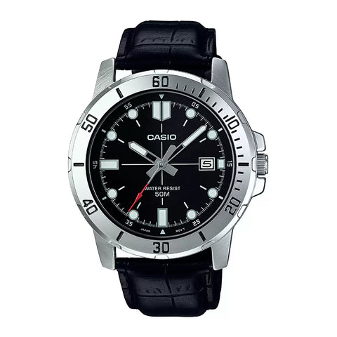 Casio ENTICER MEN MTP-VD01L-1EVUDF Black Dial Watch - A1371 - Buy Now at Sai Creations Watches