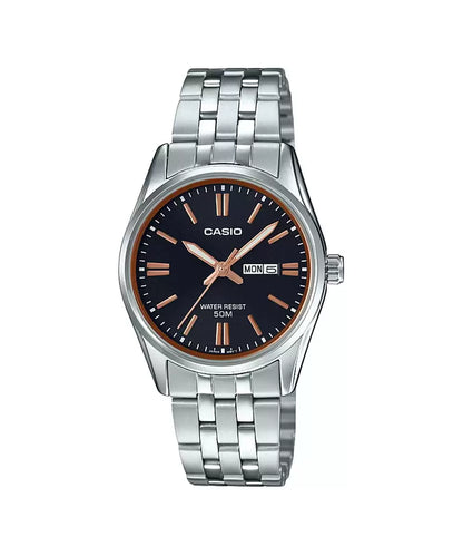 Casio ENTICER LADIES LTP-1335D-1A2VDF - A1504 Silver Analog - Women's Watch