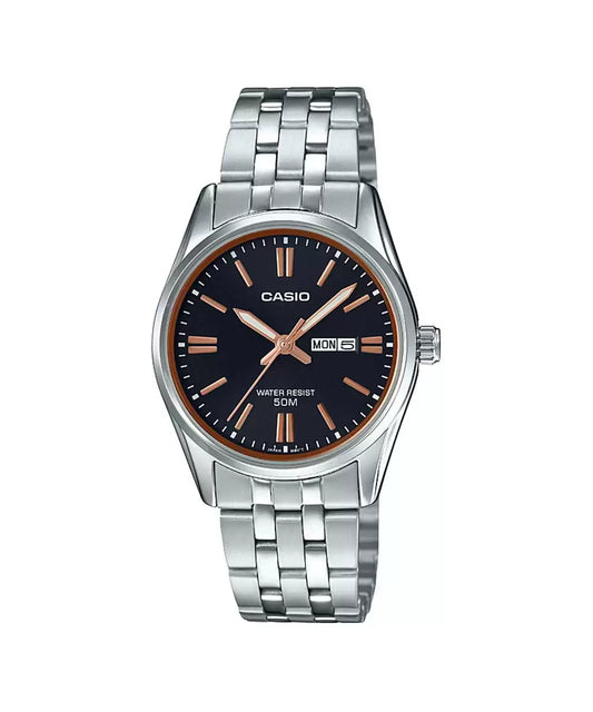 Casio ENTICER LADIES LTP-1335D-1A2VDF - A1504 Silver Analog - Women's Watch