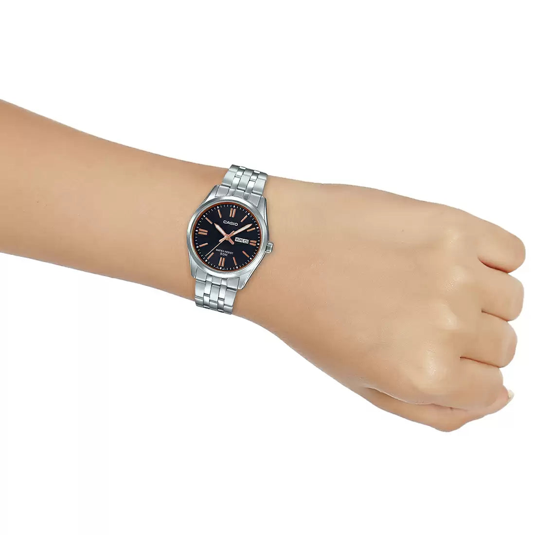 Casio ENTICER LADIES LTP-1335D-1A2VDF - A1504 Silver Analog - Women's Watch