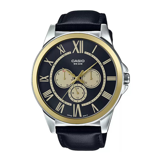 Casio ENTICER MEN MTP-E318L-1BVDF - A1526 Black Leather - Men's Watch