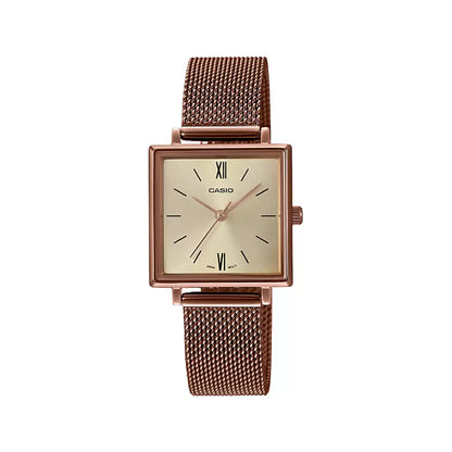 Casio ENTICER LADIES LTP-E155MR-9BDF - A1548 Rose Gold Analog - Women's Watch