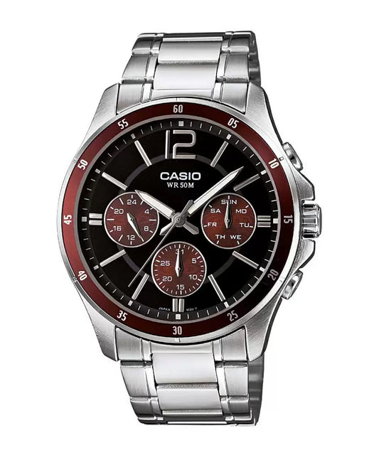 Casio ENTICER MEN MTP-1374HD-5AVIF - A1647 Silver Multi-Dial - Men's Watch