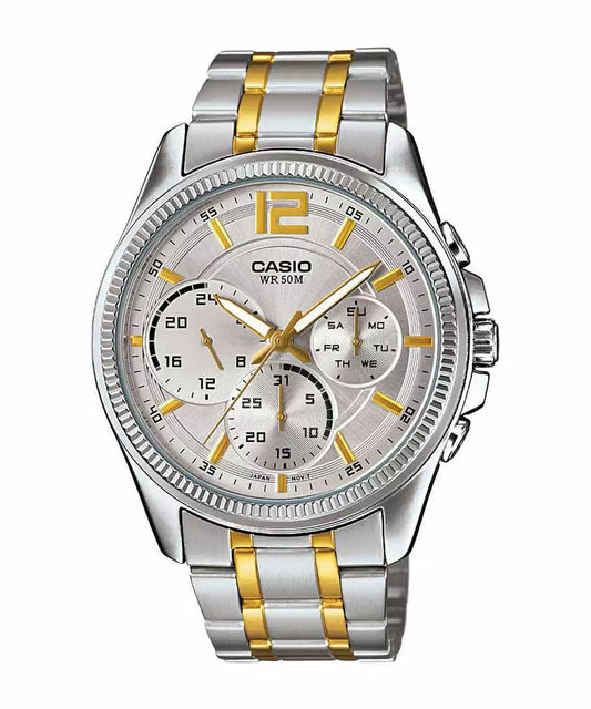 Casio ENTICER MEN MTP-E305HSG-9AVIF Two-Tone Multi-Dial - A1664