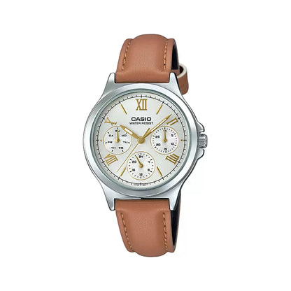 Casio ENTICER LADIES LTP-V300L-7A2UDF - A1703 Brown Multi-Dial - Women's Watch