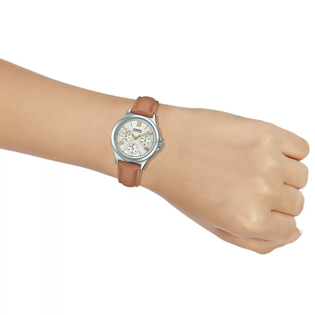 Casio ENTICER LADIES LTP-V300L-7A2UDF - A1703 Brown Multi-Dial - Women's Watch