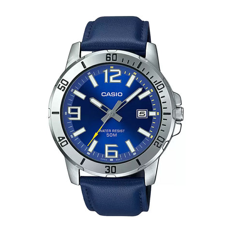 A1737 Casio ENTICER MEN MTP-VD01L-2BVUDF Blue Dial Analog Watch - Buy Now at Sai Creations Watches