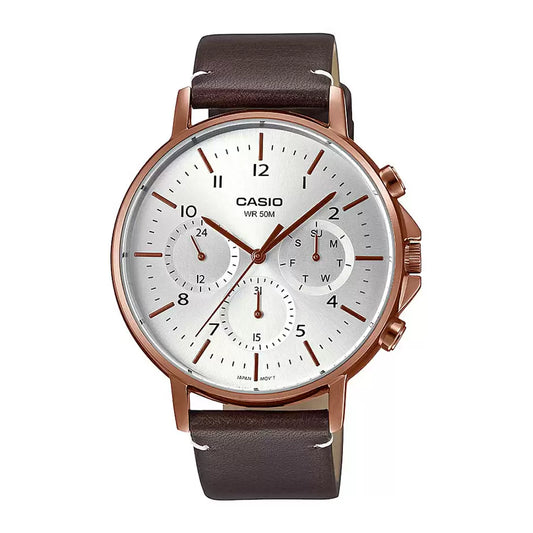 Casio ENTICER MEN MTP-E321RL-5AVDF Brown Leather Watch - A1850