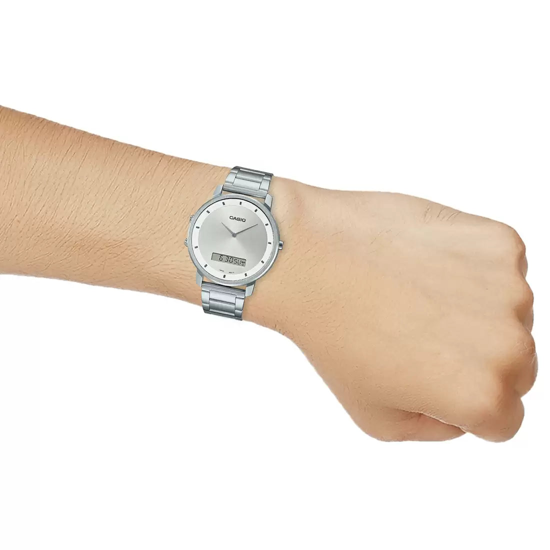 Casio ENTICER MEN MTP-B200D-7EDF - A1960 Silver Analog-Digital - Men's Watch