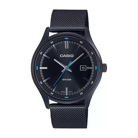Casio ENTICER MEN MTP-E710MB-1AVDF - A2103 Black IP Men's Watch - Buy Now at Sai Creations Watches