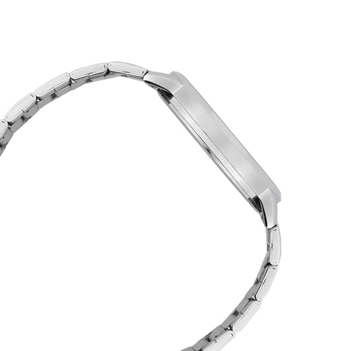 Silver bracelet on a white background