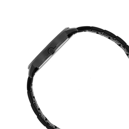 Black smartwatch band on a white background
