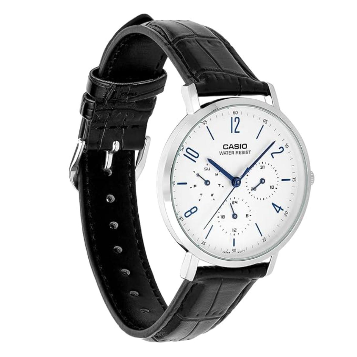 CASIO MTP-VT06L-7B White Dial Analog Leather Strep Men's Watch A2571