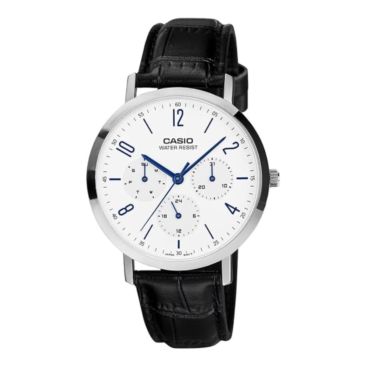 CASIO MTP-VT06L-7B White Dial Analog Leather Strep Men's Watch A2571