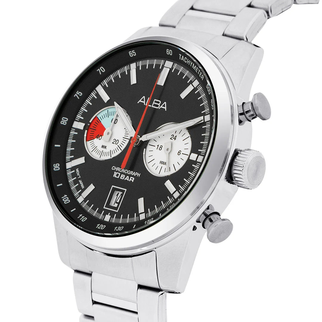 ALBA Black + White Dial Chronograph Men's Watch A4B001X1