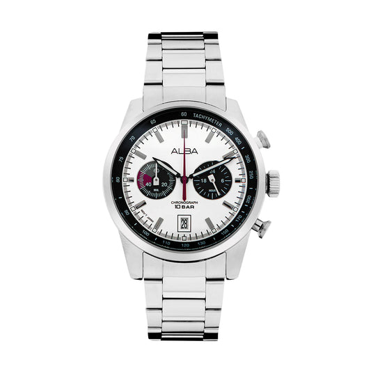 ALBA White + Black Dial Chronograph Men's Watch A4B009X1